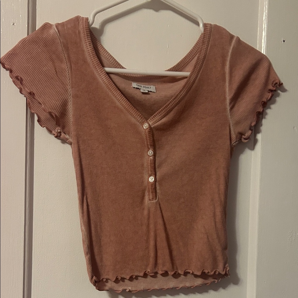Women's Pink Button-Up Top